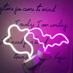 Halloween Custom Led Neon Sign Bat Ghost Animal Shape Atmosphere Decoration Villa Party Night Light USB or Battery Powered