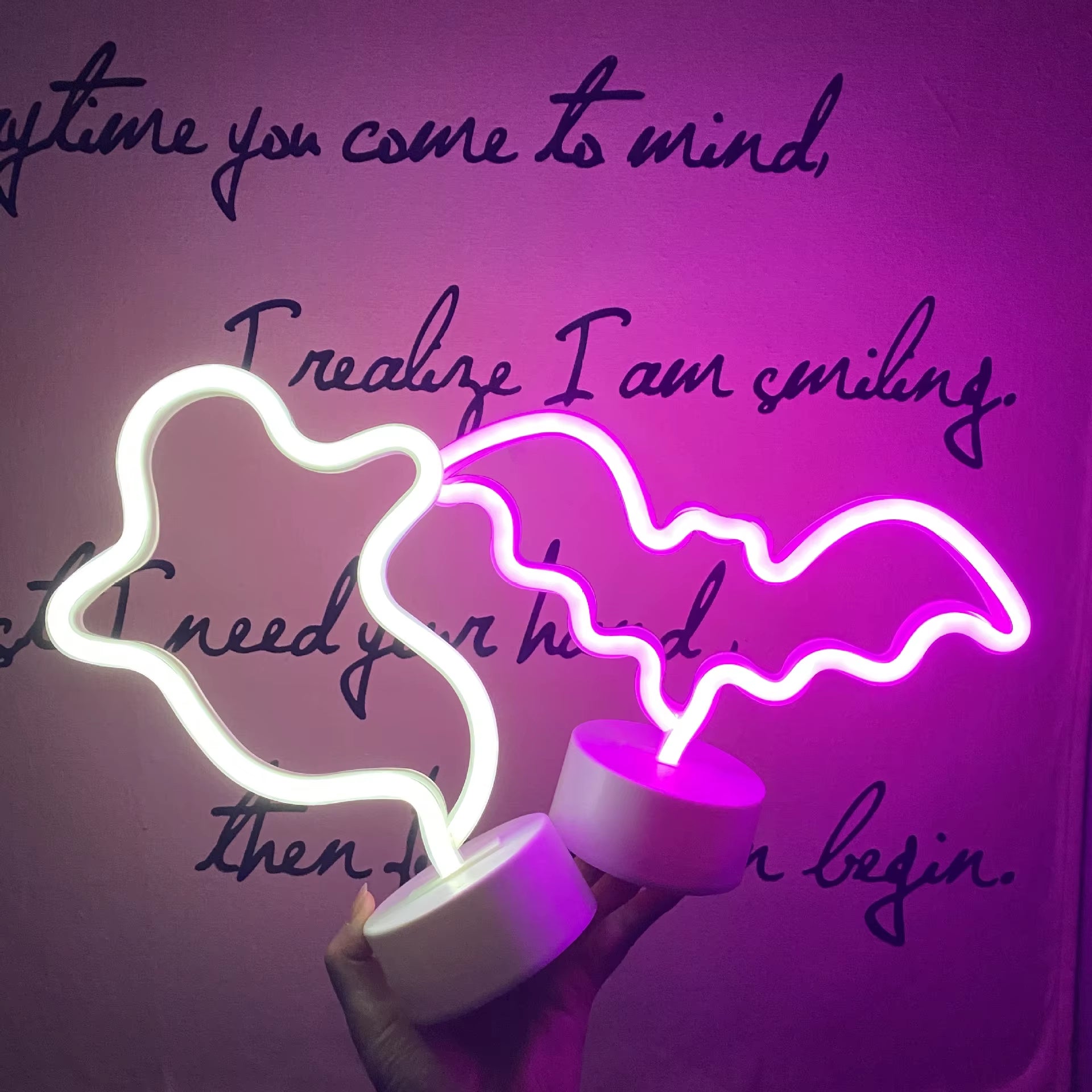 Halloween Custom Led Neon Sign Bat Ghost Animal Shape Atmosphere Decoration Villa Party Night Light USB or Battery Powered