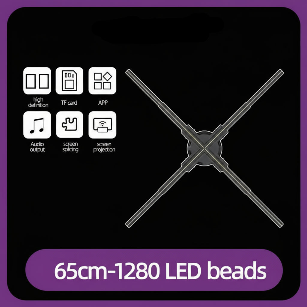Hologram 3D Ventilador Fan Advertising Display Luces Led Light Sign Holographic Player Support Images Video Draw Audiences