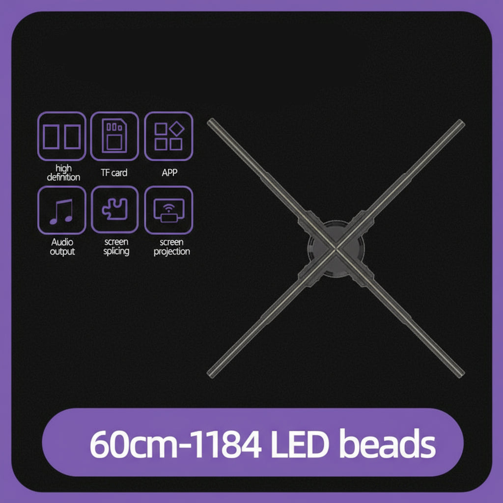 Hologram 3D Ventilador Fan Advertising Display Luces Led Light Sign Holographic Player Support Images Video Draw Audiences
