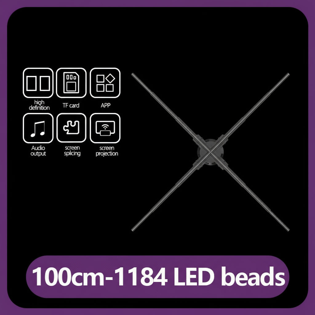 Hologram 3D Ventilador Fan Advertising Display Luces Led Light Sign Holographic Player Support Images Video Draw Audiences