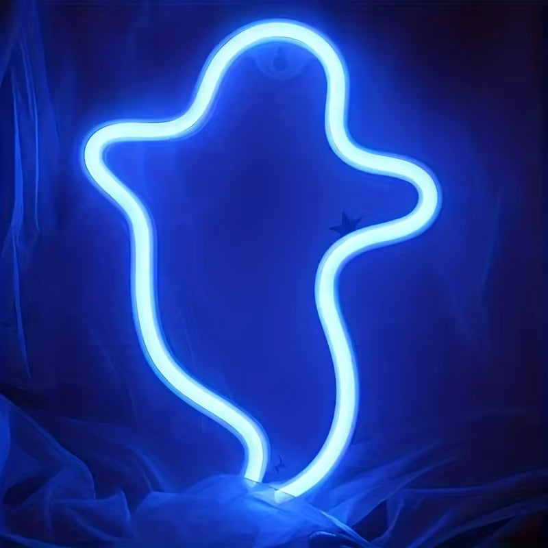 Halloween Custom Led Neon Sign Bat Ghost Animal Shape Atmosphere Decoration Villa Party Night Light USB or Battery Powered