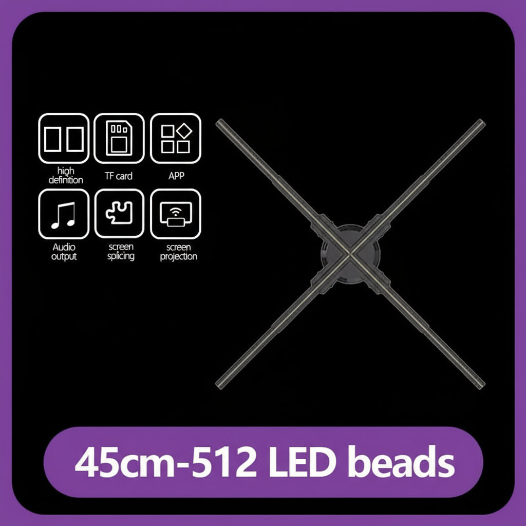 Hologram 3D Ventilador Fan Advertising Display Luces Led Light Sign Holographic Player Support Images Video Draw Audiences