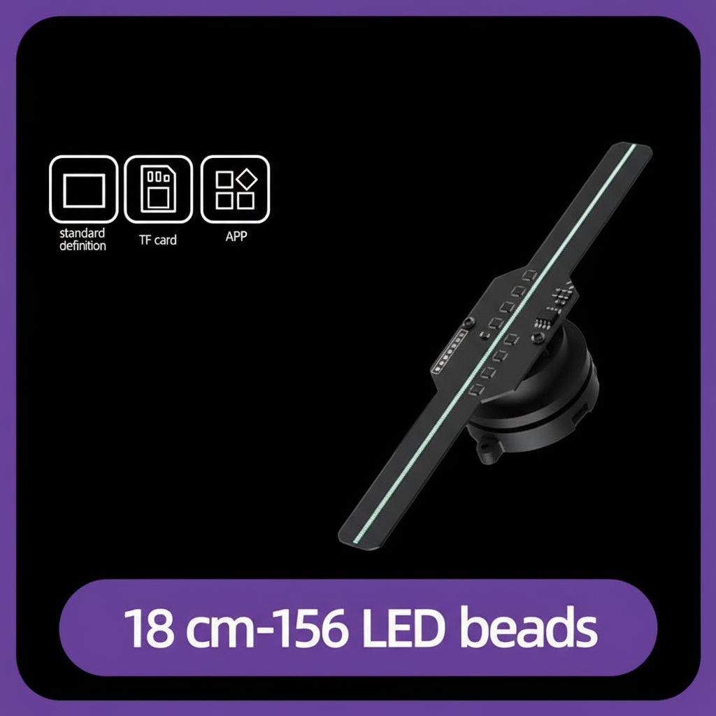 Hologram 3D Ventilador Fan Advertising Display Luces Led Light Sign Holographic Player Support Images Video Draw Audiences