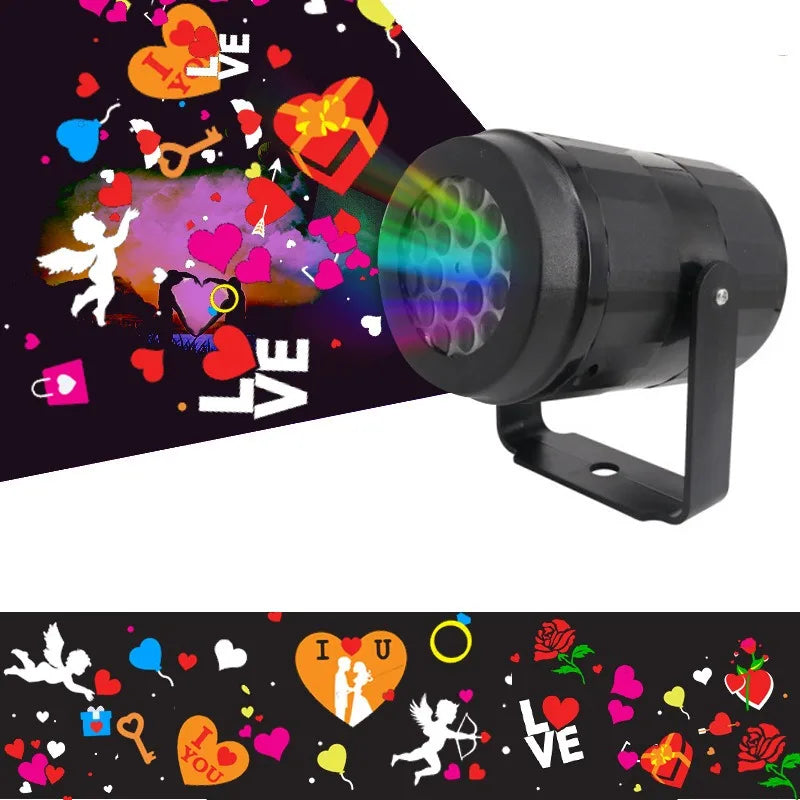 Christmas Halloween Projector LED Night Light 5V USB Powered Xmas Holiday Party Valentine'S Day Rotating Christmas Projection
