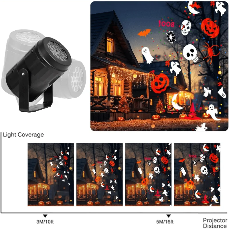 Christmas Halloween Projector LED Night Light 5V USB Powered Xmas Holiday Party Valentine'S Day Rotating Christmas Projection