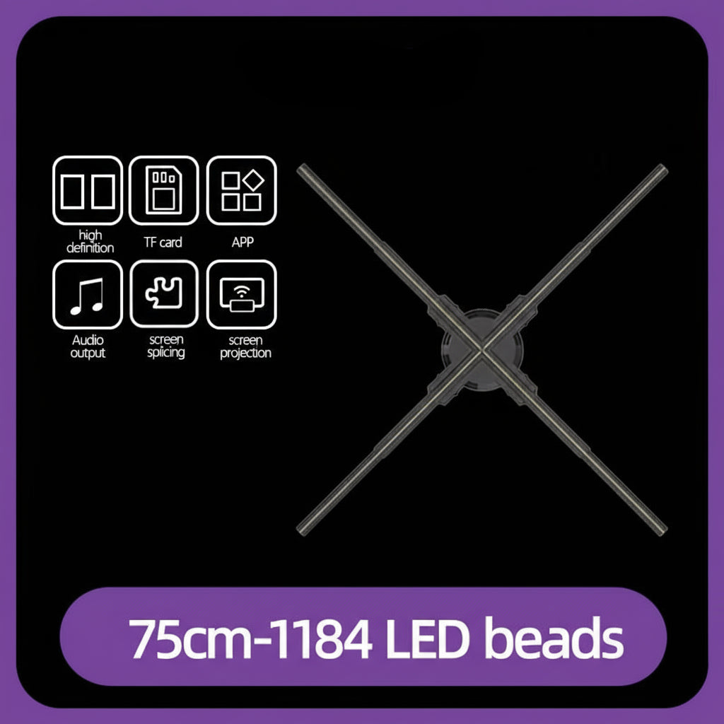 Hologram 3D Ventilador Fan Advertising Display Luces Led Light Sign Holographic Player Support Images Video Draw Audiences