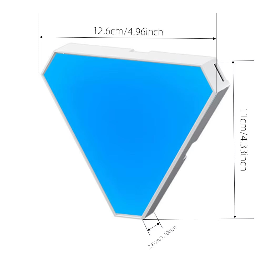 LED Triangular Quantum Lamp RGB Wall Lamp Smart Pickup Rhythm Background Light for Bedroom Bedside Night Light Office Decoration