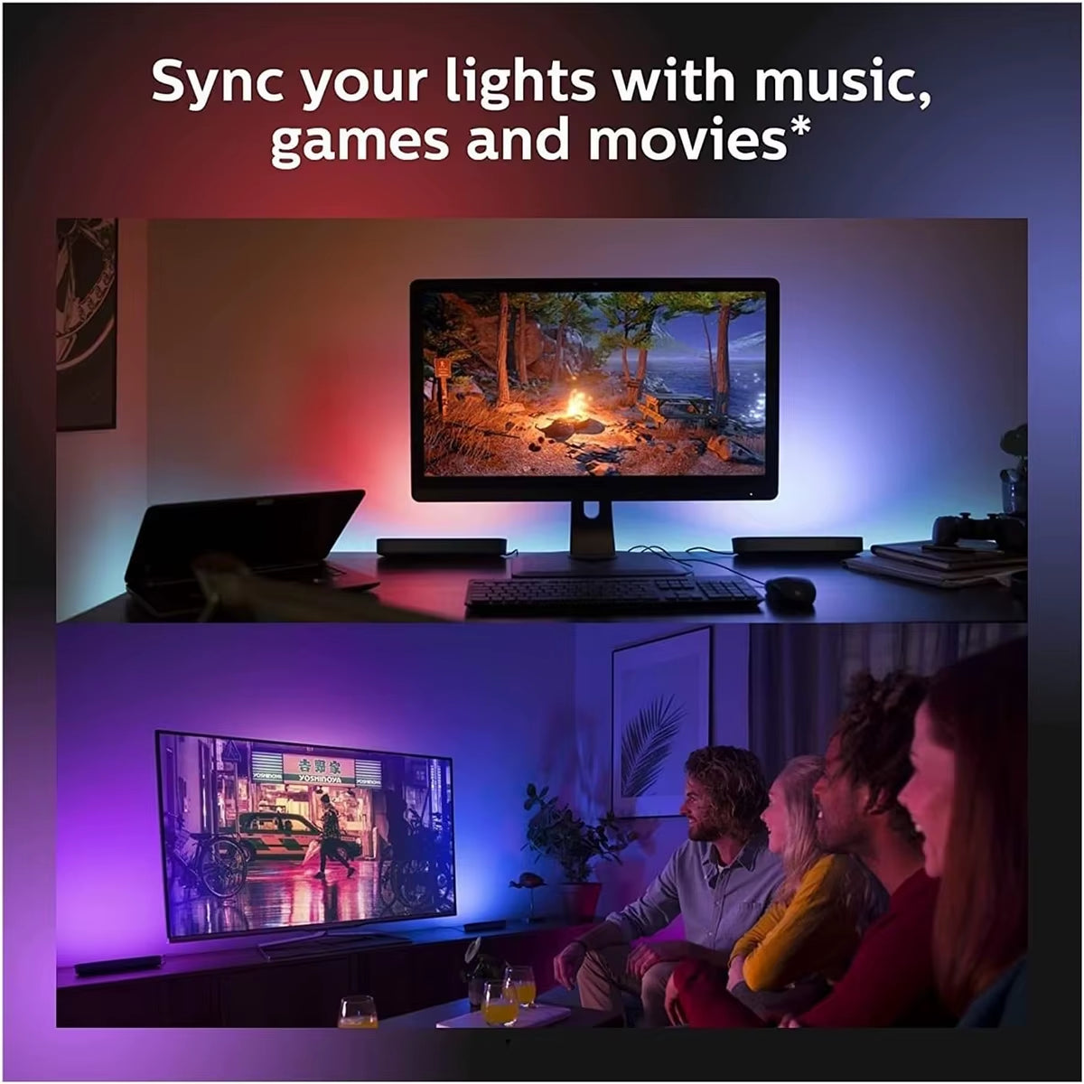 Smart Led Strip Lights with Remote Control With-Remote Rgb Light Bar Lamp Sync With-Music Atmosphere Decoration Desktop For-Room