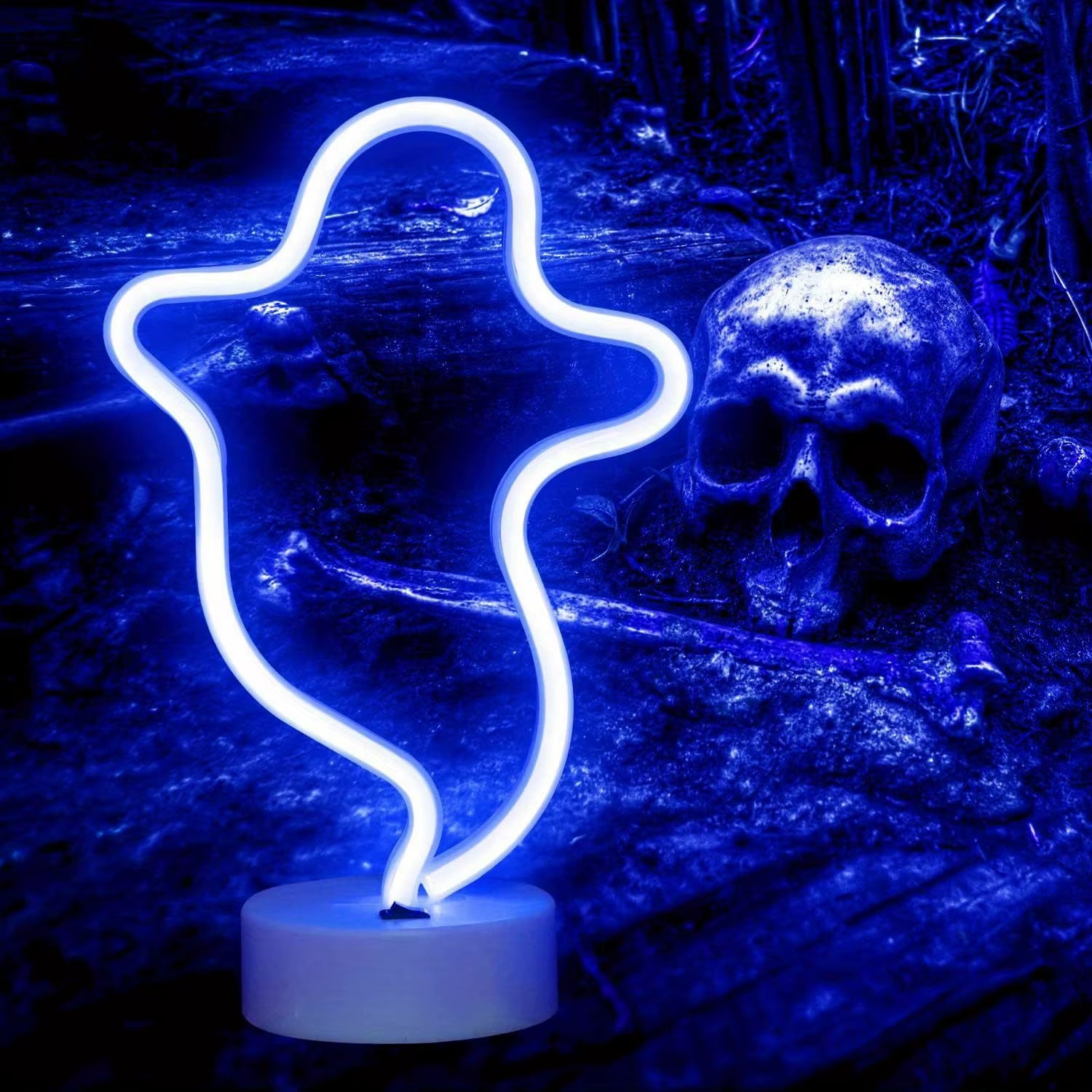 Halloween Custom Led Neon Sign Bat Ghost Animal Shape Atmosphere Decoration Villa Party Night Light USB or Battery Powered
