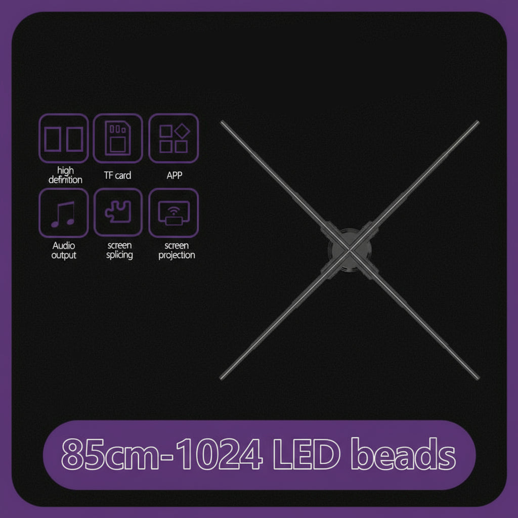 Hologram 3D Ventilador Fan Advertising Display Luces Led Light Sign Holographic Player Support Images Video Draw Audiences